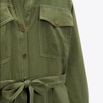 ZARA JUMPSUIT W/ CONTRASTING TOPSTITCHING Button up Long Sleeve Pockets Belt NEW Photo 8