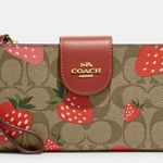 Coach Wild Strawberry Print Tech Wallet Photo 4