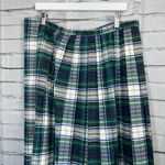 Vintage 1950s Jonathan Logan White & Green Plaid Maxi Skirt 6 CottageCore Preppy Photo 4