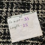 Coco + Carmen  Poncho One Size  Black and White Textured Knit Shortsleeved pocket Photo 9