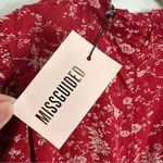 Missguided High Neck Puff Sleeve Midi Dress Red Floral Size US 12 NWT Photo 12
