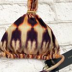 Rare VIX Paula Hermanny Zambia Sash Brown Multi Bikini Triangle Swim Top Size L Size L Photo 3