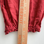 Madewell Red Linen Blend Wrap Midi Dress Puff Sleeve Tie Waist XS Photo 8