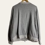 Eileen Fisher Gray Organic Cotton Knit 2-way Zip Bomber Jacket XL Photo 7