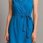 Derek Lam 10 Crosby Wrap Dress‎ Women's Size 6 Blue Drape Collar Chic Photo 0