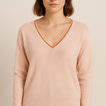 Scotch & Soda Minimalist Soft Knit Blush Pink V-Neck Sweater  Size S Photo 0