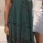 Free People Green & Gold Flowy Dress Photo 0