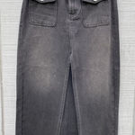 We The Free  Black Denim Jean Skirt Sz 24‎ (6) Long Maxi Length Slit Front Photo 0