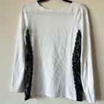 The Limited NWT  Large White Polka Dot Butterfly Lace Contrast Trim Sweater Top Photo 5
