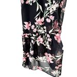 RIHOAS Women's Floral Tiered Midi Dress Black Pink Sweetheart Neckline Small NWT Photo 2