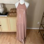 ZARA NWOT Sequin Long Open Back Halter Dress Size Medium Photo 3