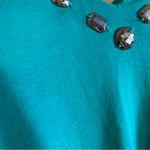 Venezia TEAL BEADED NECK DRAWSTRING WAIST V NECK TUNIC (4X) Photo 8