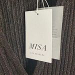 Misa Rafael Brown Metallic Sheer Knit Long Sleeve Button Front Duster Dress XS Photo 9