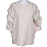 COS Blush Pink Textured Blouse with Puffy Sleeves Size 4 Light Pink Top Photo 0