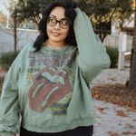 Urban Outfitters Green  Rolling Stones Graphic Sweatshirt Photo 1