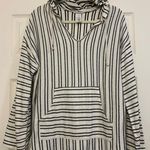 Acemi  Off White Black Stripes Sz Large Pullover Hoodie.          2630 Photo 0