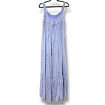 Aerie  blue white smocked maxi dress bohemian cottagecore polka dot pattern med Photo 1