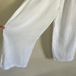 Japna  100% gauze cotton white boho pull on elastic waist wide leg pants XL​​ Photo 7