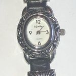 infinity  Silver Tone & Black Boho Band Watch Wristwatch NEW BATTERY Photo 0