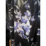 Aria  WARM FUZZY BLUE ROSE FLORAL 3/4 BUTTON NECK NIGHTGOWN WOMENS MEDIUM Photo 4