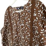 Lands' End  Tunic Top Womens 2XL Brown Cotton Popover Boho Cottage Earthy Blouse Photo 2