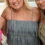 Nylon Blue Fringe Tank Crop Top  Photo 1