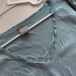 Poetry Blue V Neck T Shirt Lace Trim Soft Cotton Casual Top US 20 UK 24 Photo 3