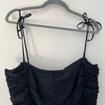 J.Crew Ruched Tie Shoulder Neckline One Piece Swimsuit Black Plus Size Photo 8