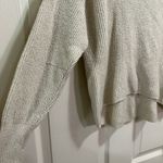 American Eagle Crewneck Long Sleeve Ribbed Sweater Size Small Cream Tan Photo 4