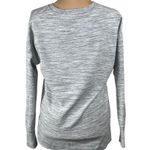 Reebok Women's Ruched Tie Side Heather Gray Crew Neck Long Sleeve Top Size M Med Photo 1