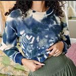 Natural Life Navy, Olive, and Cream Slightly Cropped Tie-Dye Sweater size M Photo 0