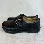 Alegria Leather Shoes 9/9.5 Womens 39 EU Khloe Black Nappa Buckle Wedge Photo 4