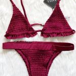 Zaful Raspberry Ruched Cheeky Bikini Photo 0