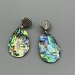 ALEX AND ANI  Abalone Shell Statement Earrings 2019 Rafaelian Silver Finish Beach Photo 1