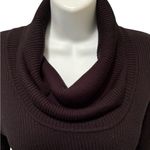 Calvin Klein Sweater Dress Sz M Black Cowl Neck Pleated Midi Skirt Business Photo 2