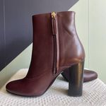 Lanvin NWOB Plum Leather Block Heel Ankle Boots Sz 37 Purple Photo 1