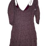 Paige Carmine Women Top Cold Off Shoulder Tie Front Ditsy Floral Dress Red Small Photo 7