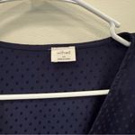 Aritzia Wilfred  Callie Satin Wrap Mini Dress Navy Polka Dot Size XS NWT Photo 4