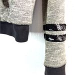 Victoria's Secret  M Spellout Pink Pink Lux Hoodie Jacket Black Sequin Stripes Photo 3