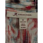 JM Collection Linen Ikat Print Tunic Shirt Womens Size 14 Red Multi Color Photo 2