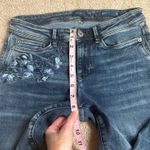 J.Jill  Denim Authentic Fit Slim Ankle Blue Floral Embroidered Jeans.  Size 4 T Photo 6