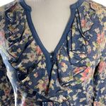 Ralph Lauren Lauren  Liberty Floral Ruffle Henley V-Neck Small Cottagecore Femme Photo 1