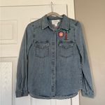 Anthropologie x Mare Mare embroidered light weight denim button down top Photo 1
