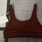 Kulani Kinis  Long Cropped Espresso Ribbed Top Photo 0