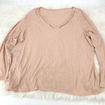 Lane Bryant long sleeved cotton V neck top pink shirt plus size 3X 26/28 Photo 0