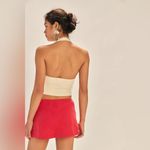 Free People My Little Micro Mini Cotton-Linen Skort in Red Photo 1