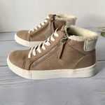 Suede High Top Sneakers, Size 6 Tan Photo 1