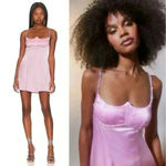For Love & Lemons NWT‎  Elora Satin Strappy-Back Mini Pink Dress Size XS Photo 2