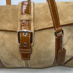 Coach VintageSuede Leather Satchel Bag Tan Brown Buckle Flap Closure Photo 4