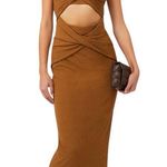 Significant Other Toffee Brown Hallie Halter Maxi Dress Womens US 4 Photo 0